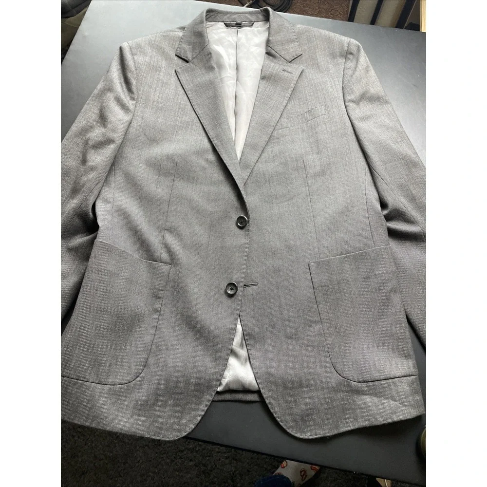 Bonobos Gray 42R Lanificio Comero Flexa Fabric Athletic Fit Patch Pockets Blazer